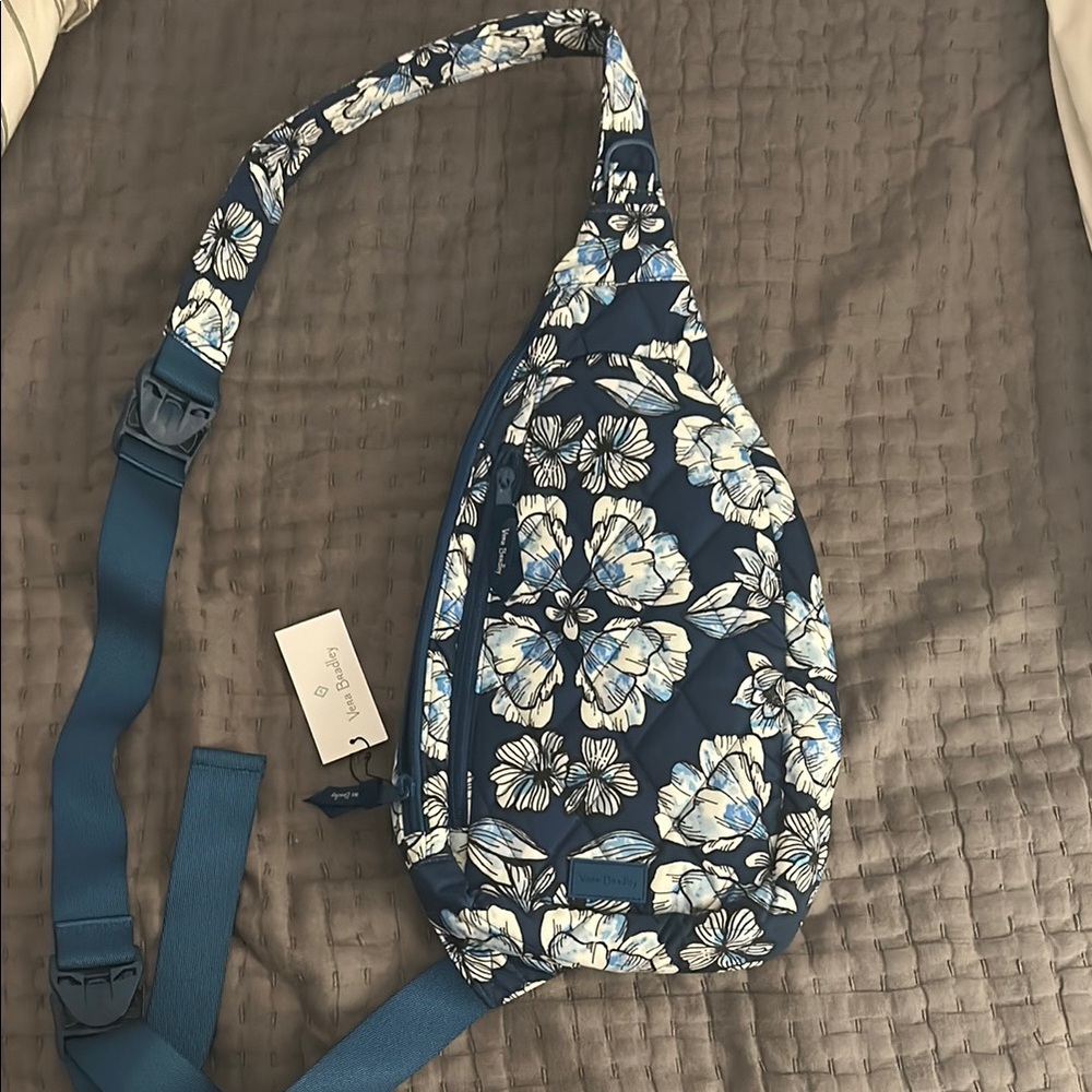 Vera Bradley Blue and White Backpack with Floral Design